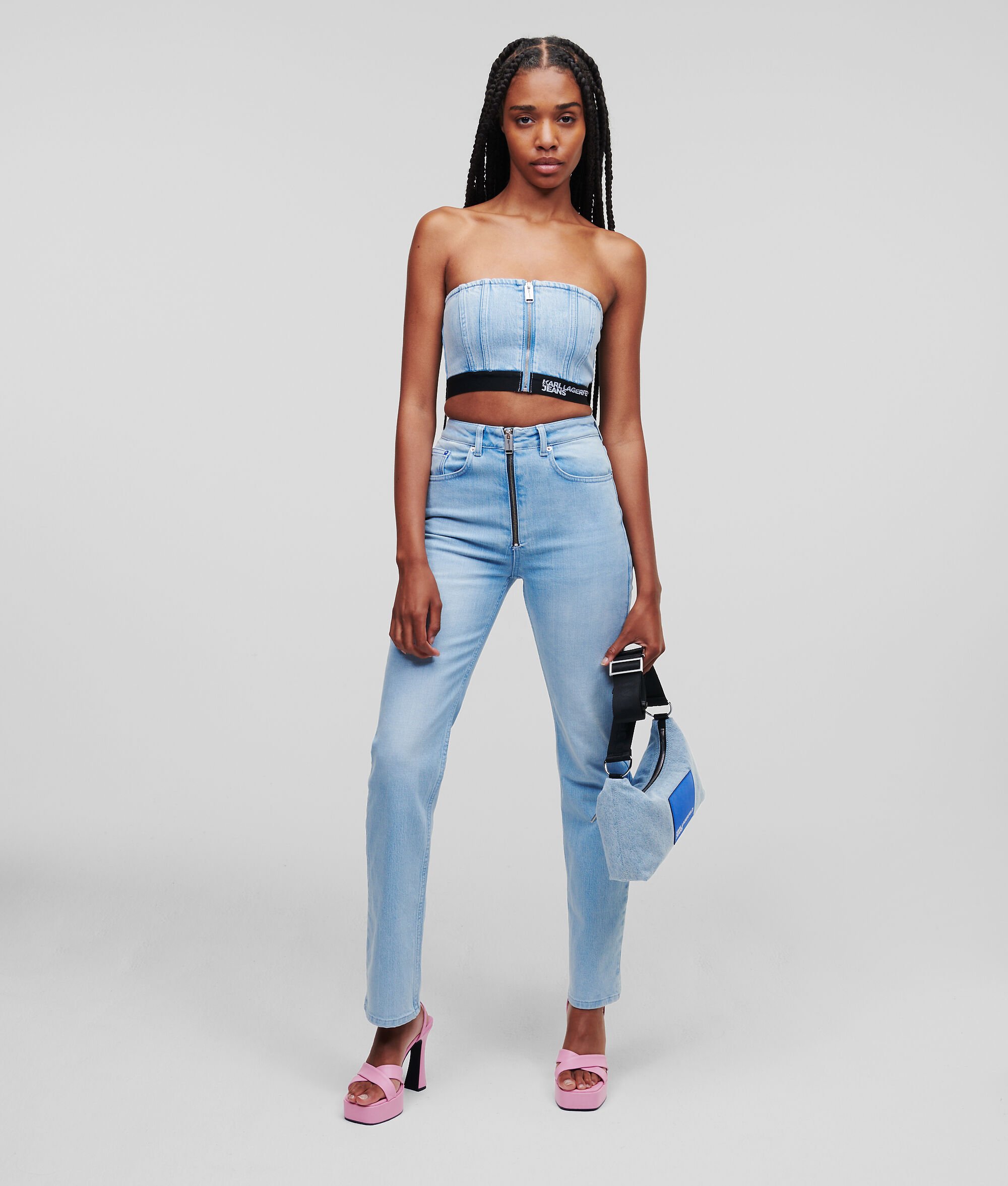 (image for) Exquisite KLJ HIGH-RISE STRAIGHT JEANS WITH EXPOSED ZIP